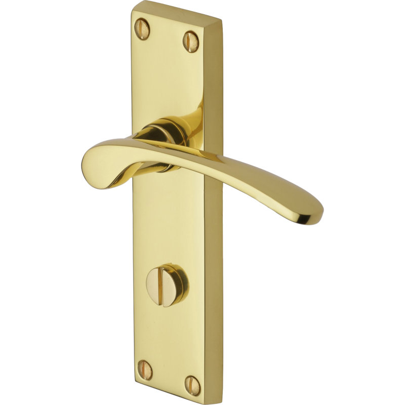 Heritage Brass Heritage Door Handle for Bathroom Sophia Design, Polished Brass