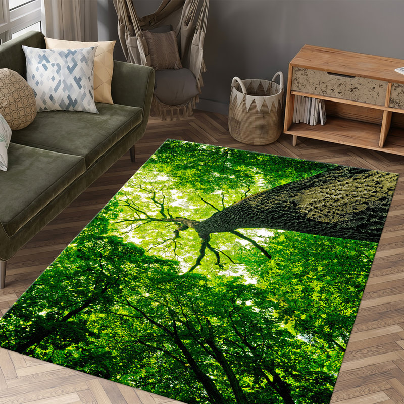 Floral Medley Non Woven Thin Type Printed Rug - Perfect Addition to Your Living Room Bedroom or Office Space