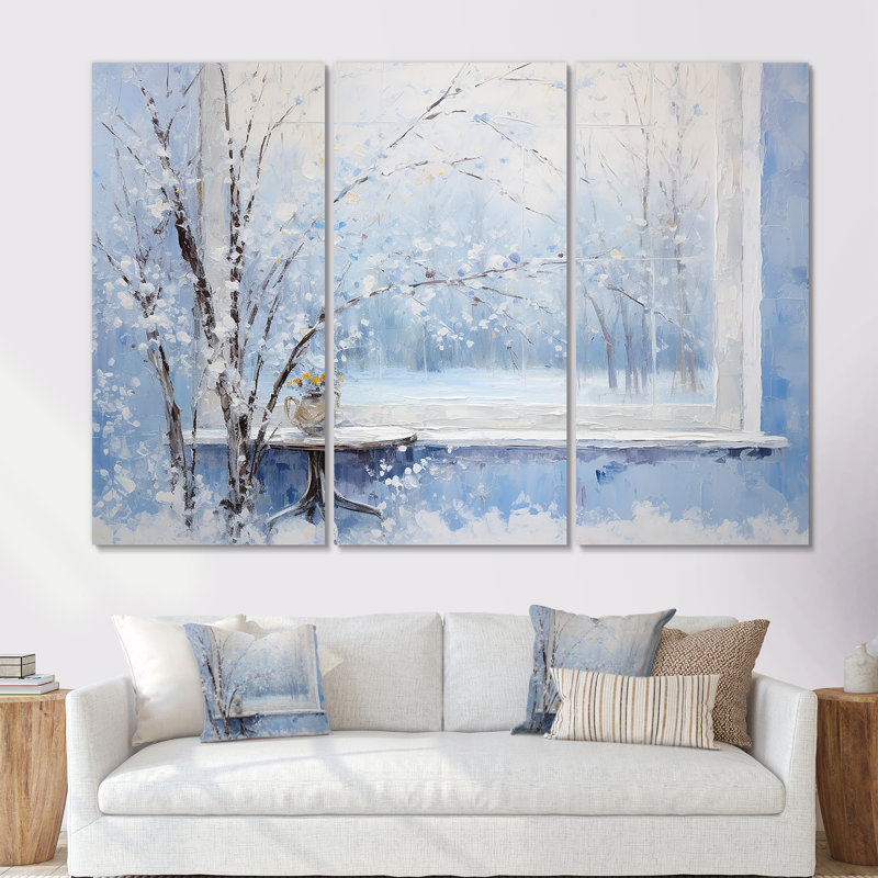 «Winter Landscape Snowfall Forest II - Winter Landscape», art mural, Toile tendue, H 40 po x l 61 po x P 1 po