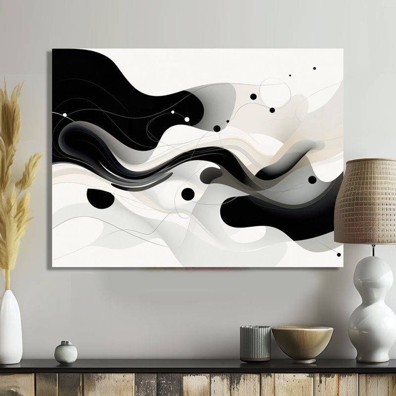 Monochromes évocations - vagues, art mural, Toile tendue, H 12 po x l 20 po