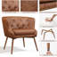 Fauteuil demi-tonneau en cuir 27,5 po Ladislao