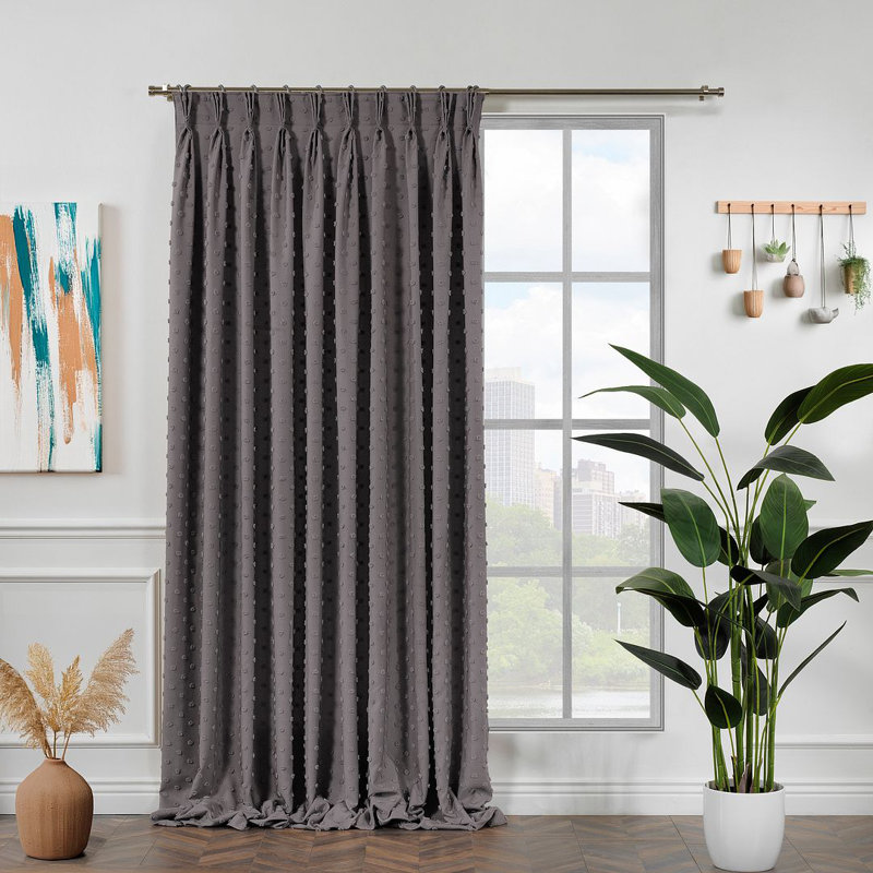 Rideau décoratif très long et très large, L 52 po x L 84 po, Marron foncé