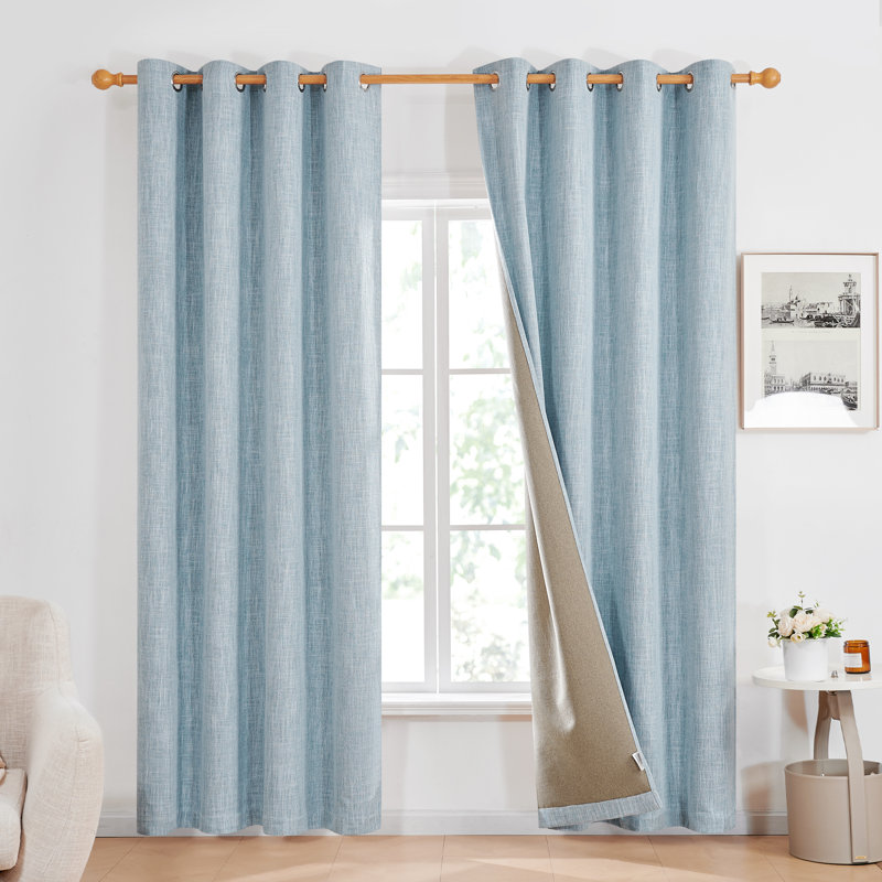 Milay Blackout Grommet Curtain Panel, 52" W x 96" L, Blue