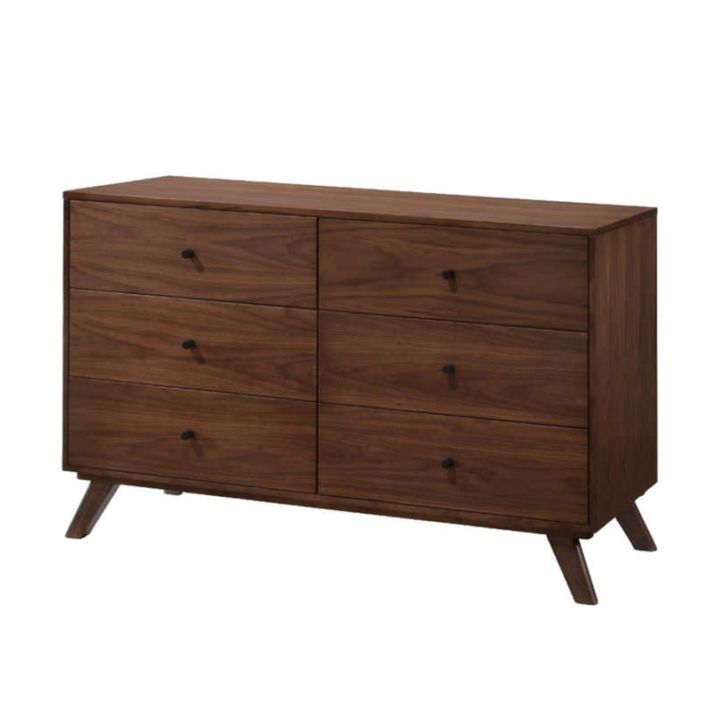 Commode double 6 tiroirs en bois Tomko