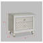 Table de chevet 2 tiroirs Glam avec façades à motif de losanges et accents de miroir argentés
