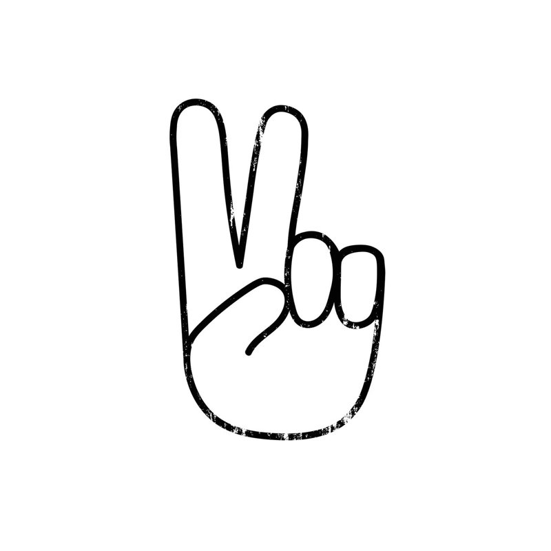 «Peace Sign» - impression sur toile tendue, H 18 po x l 12 po x 1,5 po