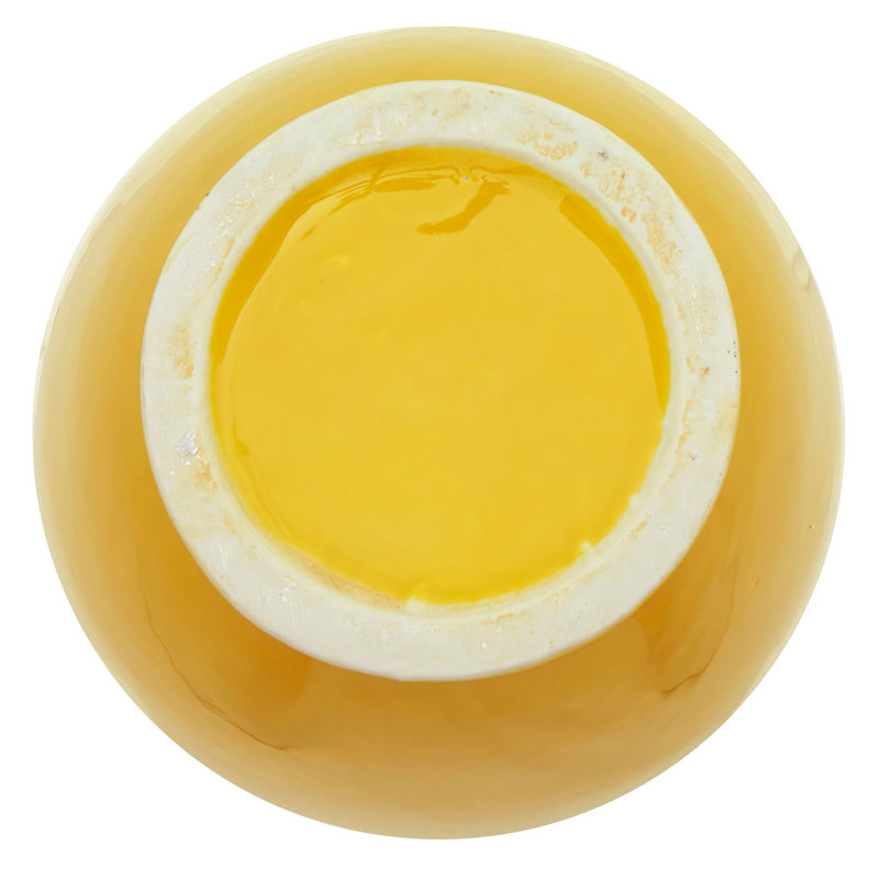 14" Bright Yellow Tung Chi Vase, Solid Yellow