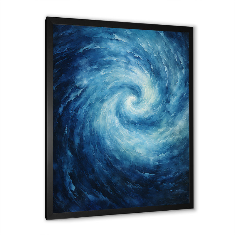 «Blue Swirl Wave Spiral VII - Abstract Spirals», reproduction sur toile_106189, H 20 po x l 12 po x P 1 po