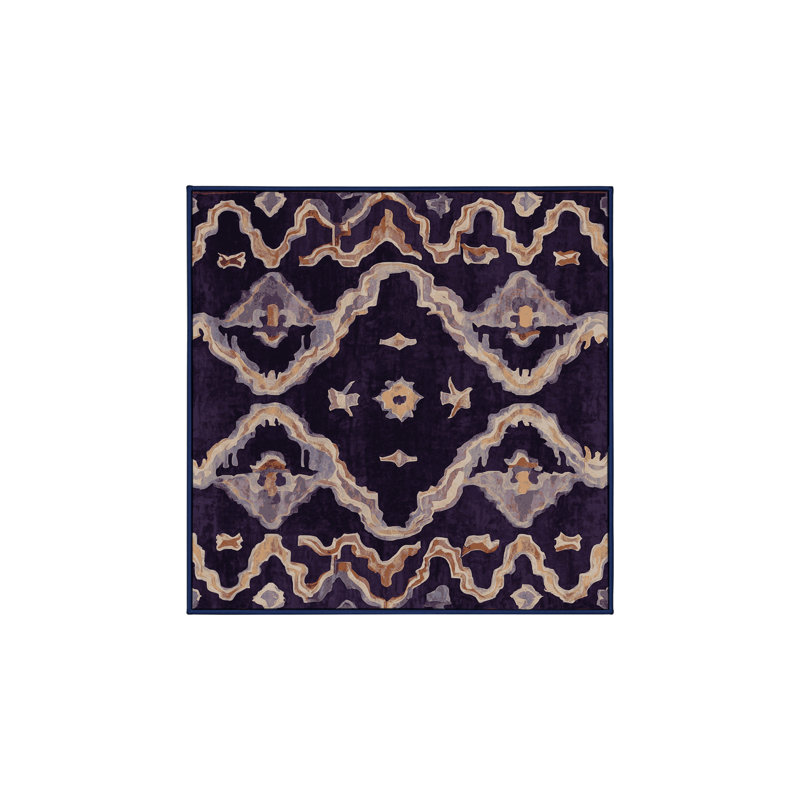 Tapis mauve soyeux et moelleux, Carré 7 pi
