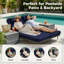 Chaise longue d'extérieur en osier avec table d'appoint et coussins, dossier inclinable réglable-1935554611