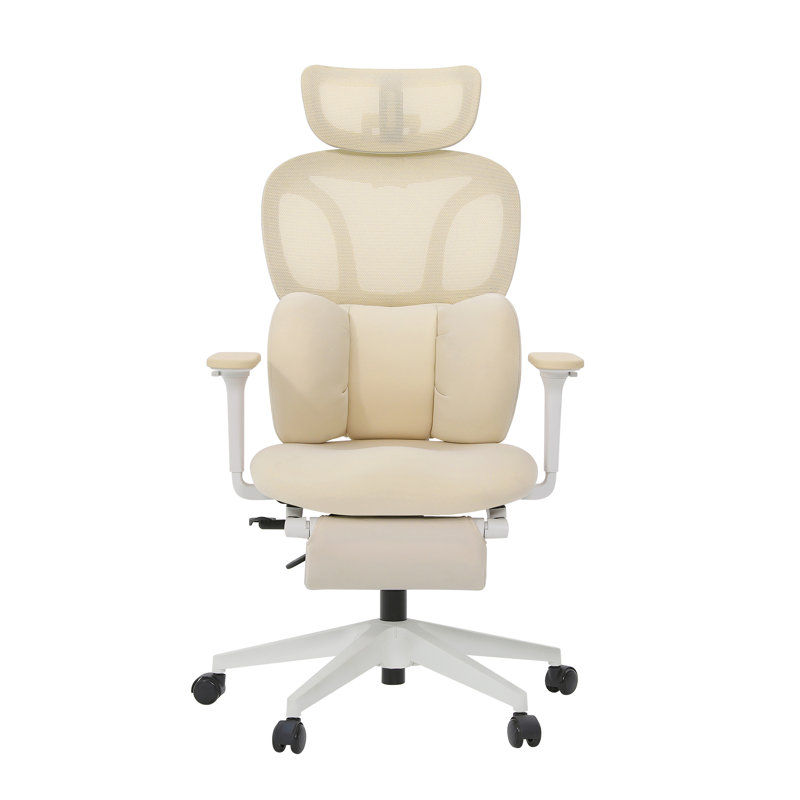 Chaise de bureau ergonomique Cablady, Beige