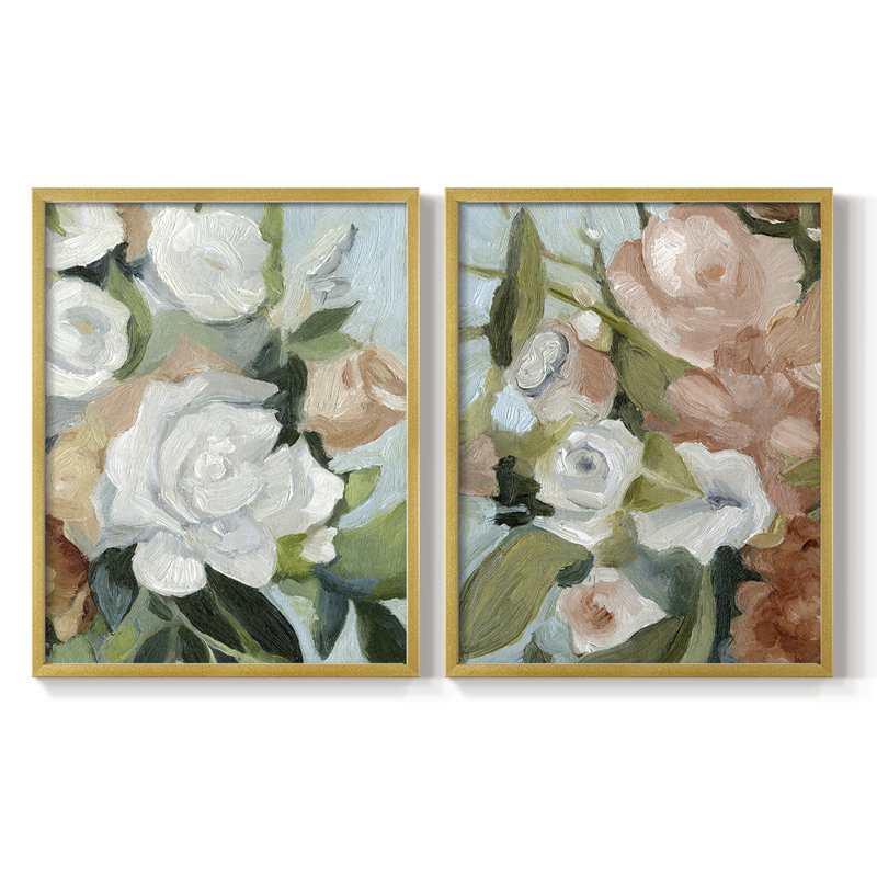 «Bouquet Scatter I», reproduction encadrée de qualité supérieure - prête à être accrochée - aucun clou requis - aucun clou requis