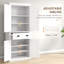 Garde-manger blanc de 72 po - Armoire de rangement haute, armoire autoportante, tiroir, portes, tablettes réglables-1906529557