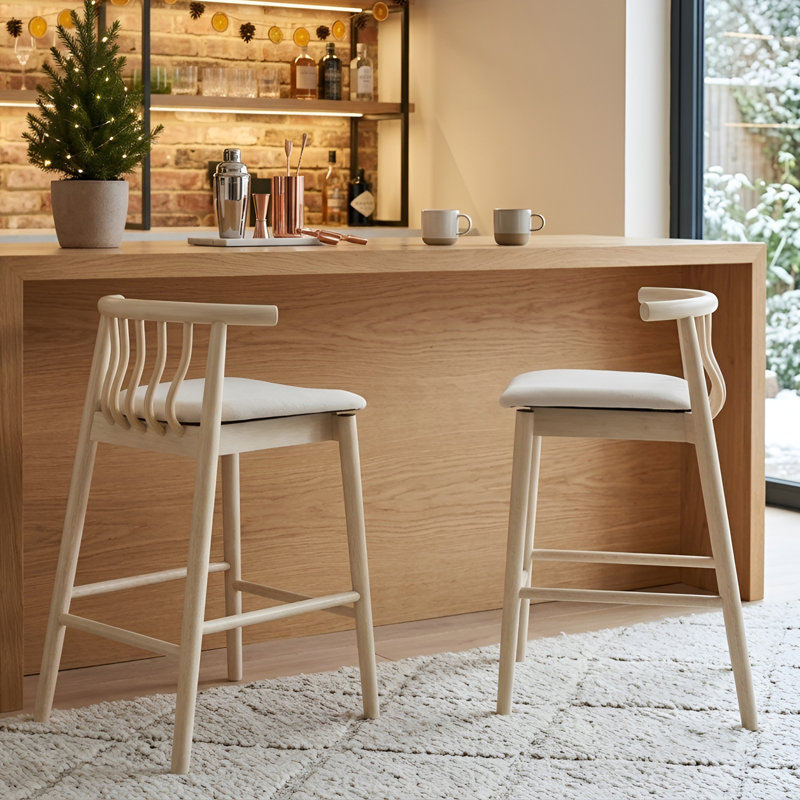 Counter Stool, White Natural