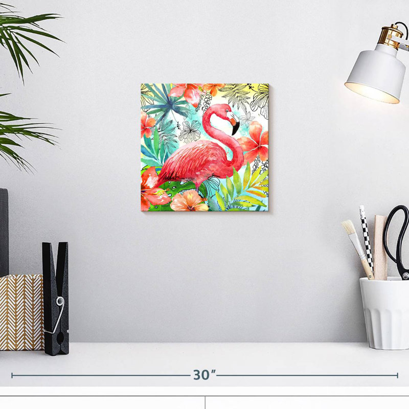Carré flamant rose Brampt, H 10 po x l 10 po