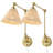 Adjustable Swing Arm Wall Sconce With Rattan Shades, Set Of 2-1085699833