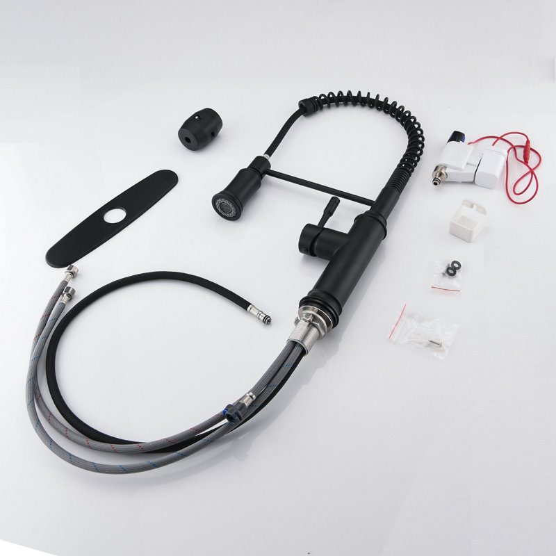 Robinet de cuisine tactile avec douchette extractible, Noir mat