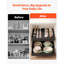 Organisateur d'armoire coulissant, paquet de 4 largeurs extensibles (12,2 po à 18,9 po), tiroirs coulissants profonds pour armoires de 20,47 po, tiroir coulissant pour organisateur d'armoire de cuisine avec bandes nano-adhésives, noir-1973313684