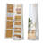 Modern Beige Yellow Triangular Jewellery Armoire With LED Lights, Full-Length Mirror, And 360° Swivel Base-98969562