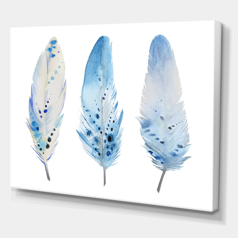 Boho Feathers II - impression sur toile tendue, H 16 po x l 32 po x p 1 po