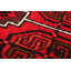 Tapis décoratif en laine rouge noué à la main New Age de conception unique 3 pi 4 po x 5 pi 5 po Bonna