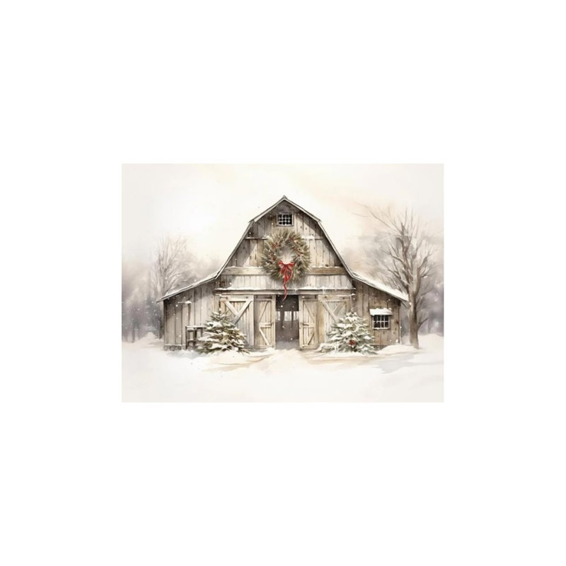 «Farmhouse Christmas», art mural sans cadre, 16 x 20