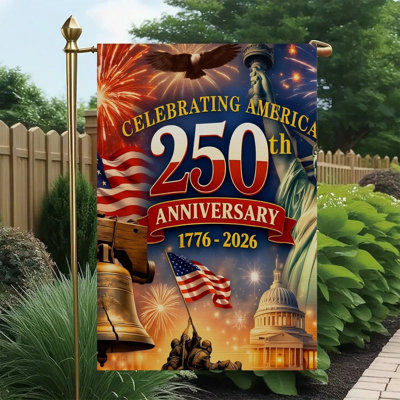 Liberty Bell Statue Red Hanging Flag Independence Day Style Yard Decor 12 in X 18 in / 30 X 45cm