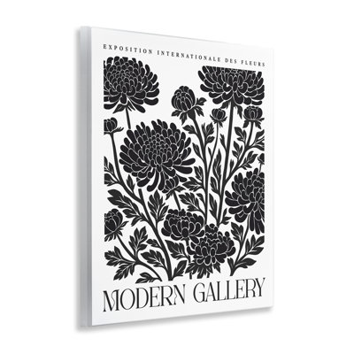 Art moderne sur plaque de fleurs de chrysanthème moderne, design par lettré et doublé