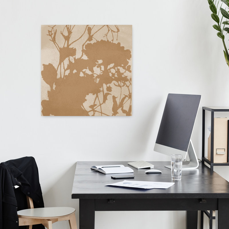 Art mural abstrait abstrait ocre Wabi-Sabi Botanical II, H 18 po x l 18 po