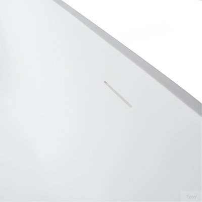 69 Inch Solid Surface Soaking Bathtub - Deep Soak Freestanding Tub