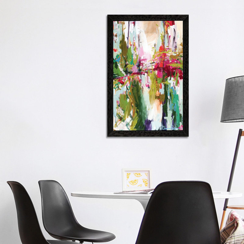 Point Of Attraction by Amira Rahim - Painting on Canvas, 101.6 cm H x 66.04 cm W, Black Framed