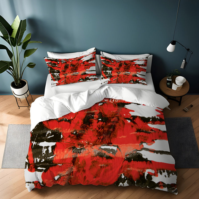 Ensemble de housse de couette , Housse de couette grand + 2 grandes taies décorat
