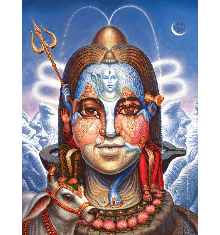 Femme et montagnes Shiva, H 37 po x l 28 po