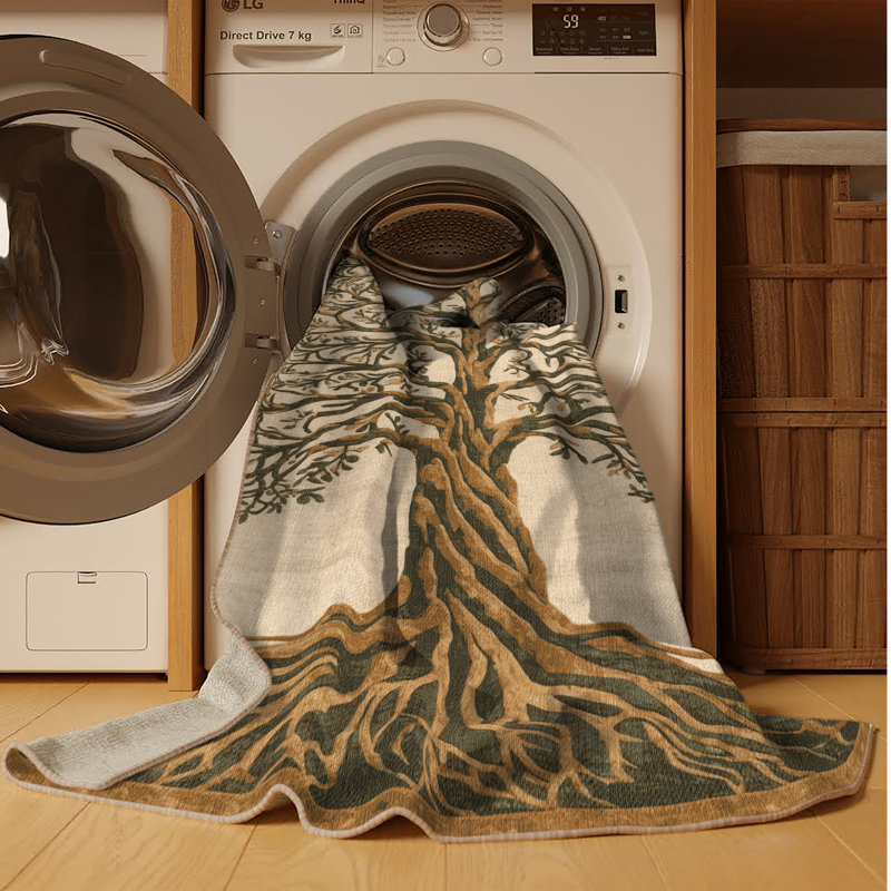 Tapis brun lavable à la machine, Rectangulaire 2 pi x 3 pi