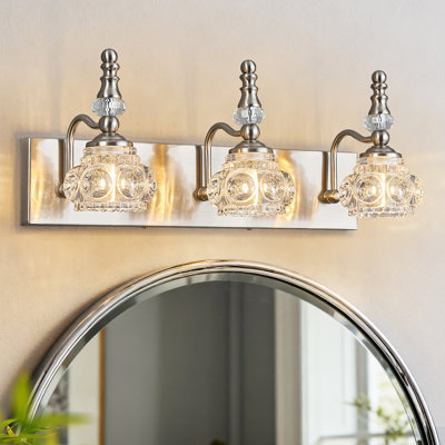 Luminaire de salle de bain moderne en cristal de cristal - Luminaires de salle de bain rétro au-dessus du miroir, ampoules G9 (35,43 po)