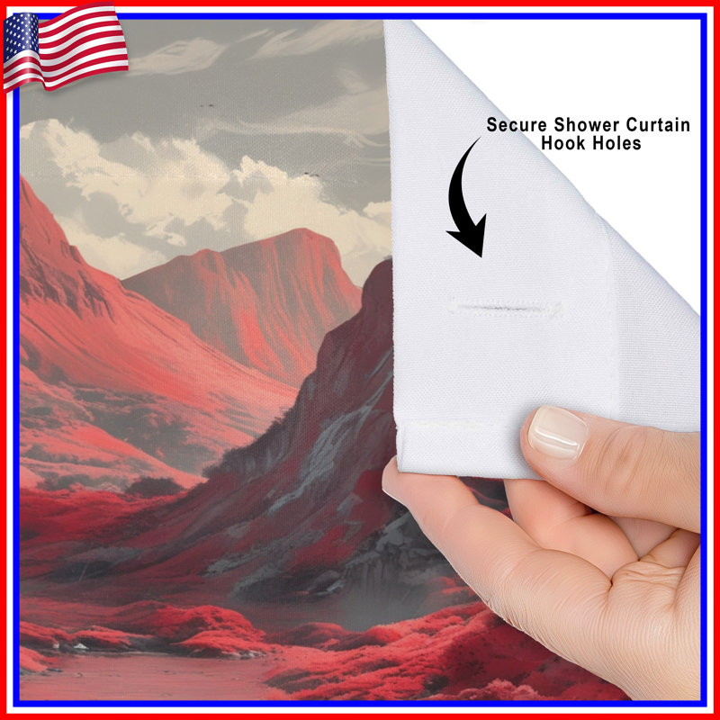 Rideaux de douche Red Mountain Landscape, L 70 po x H 84 po