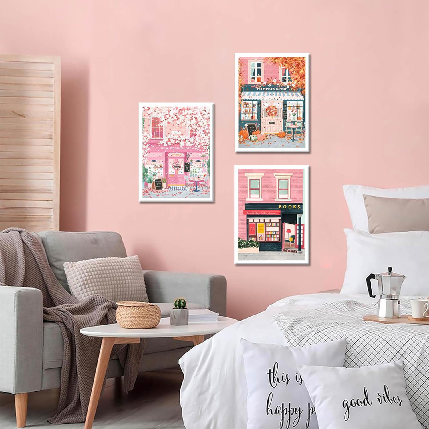 Red Barrel Studio® New Beginnings Cafe Wall Art Pink Cherry Blossom ...