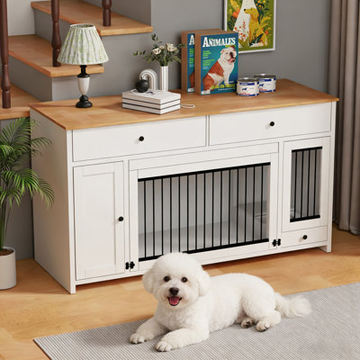 Meuble télé avec cage pour chien Farmhouse