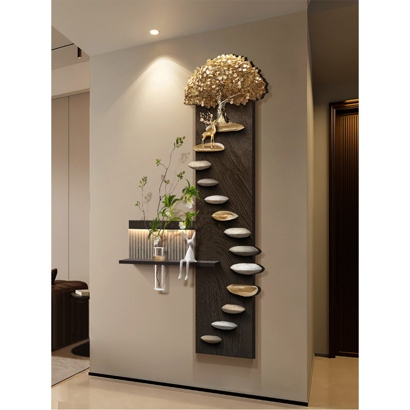 Plantes vertes hydroponiques de luxe moderne avec peintures murales lumineuses, H 47,24 po x l 23,62 po x P 1,18 po 