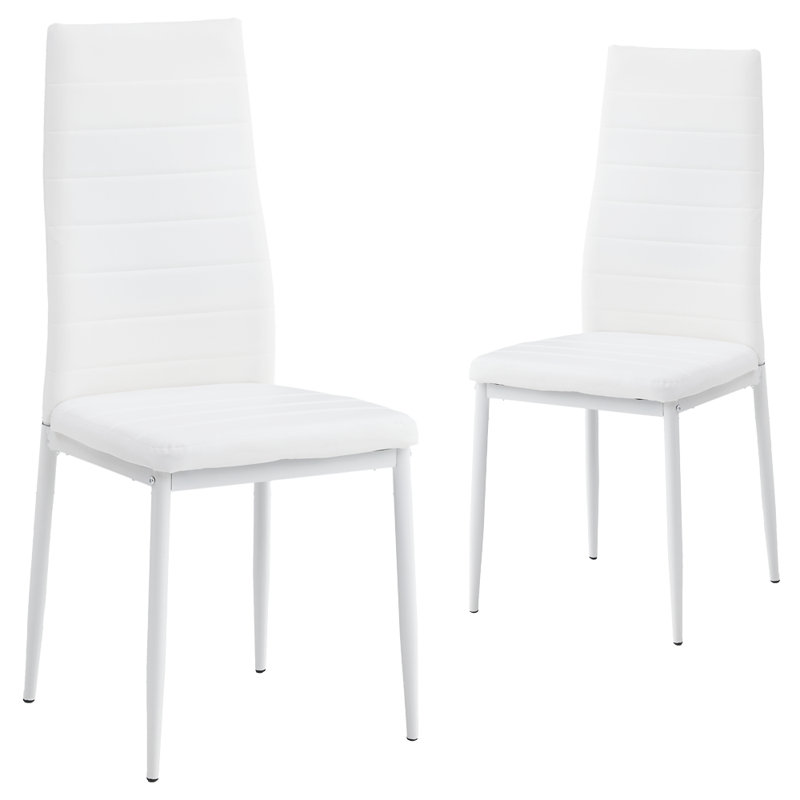 Fauteuil de cuisine rembourré en cuir de 2 places, siège confortable pour la cuisine et la salle à manger, Blanc, Blanc