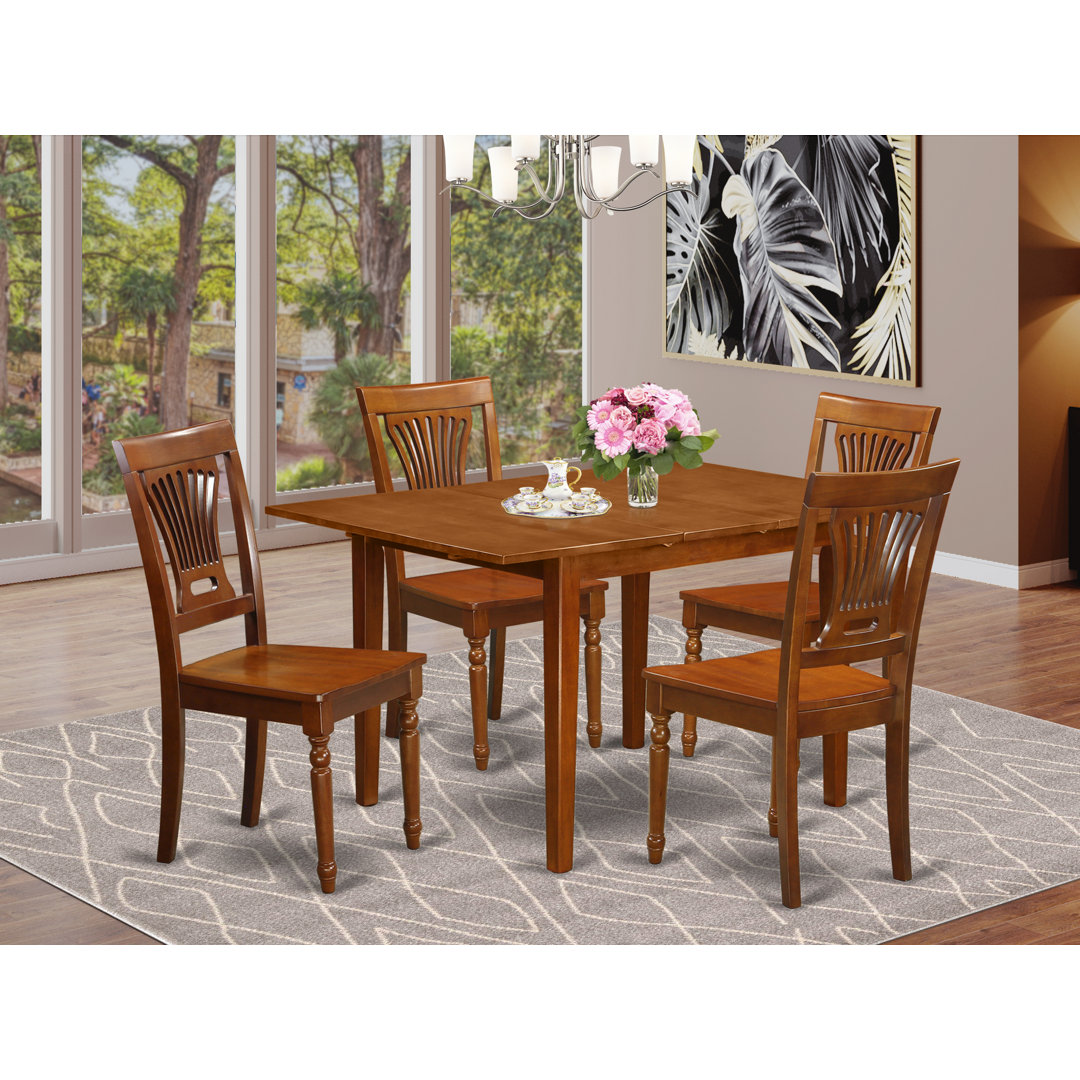 Agesilao Solid Wood Top Four Leg Dining Set Winston Porter Pieces 