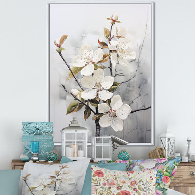 Minimalisme, fleur de pommier blanc I sur toile