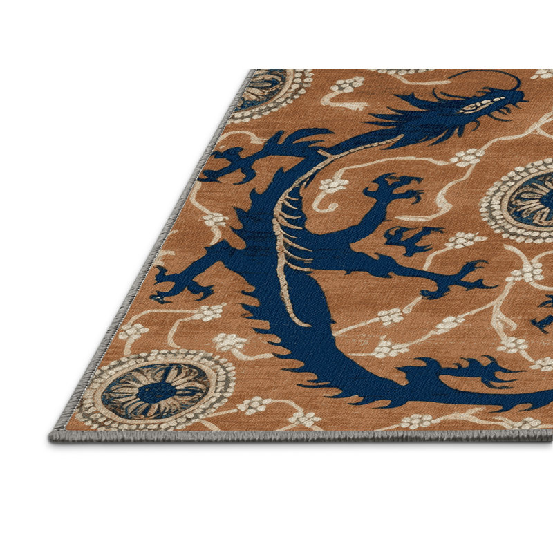 Tapis brun français lavable à la machine, Rectangle 8 pi x 12 pi
