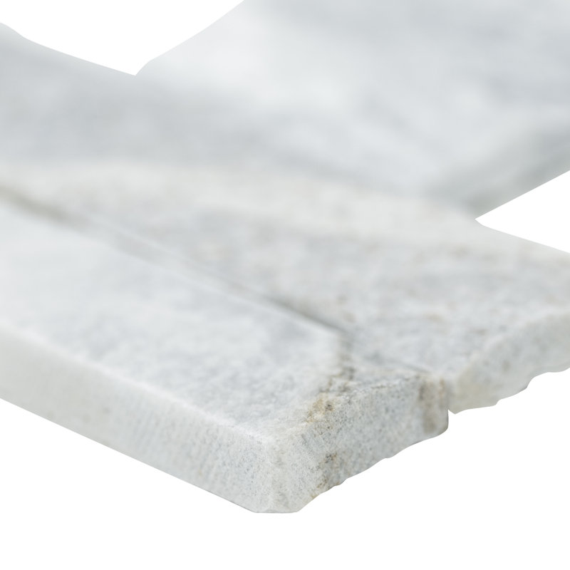 Carrelage mural de coin en pierre naturelle 4,5 po x 9 po RidgeStaks, Glacier gris