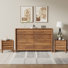 3 Piece Bedroom Set,8-drawer Dresser And 2 Nightstands, Brown