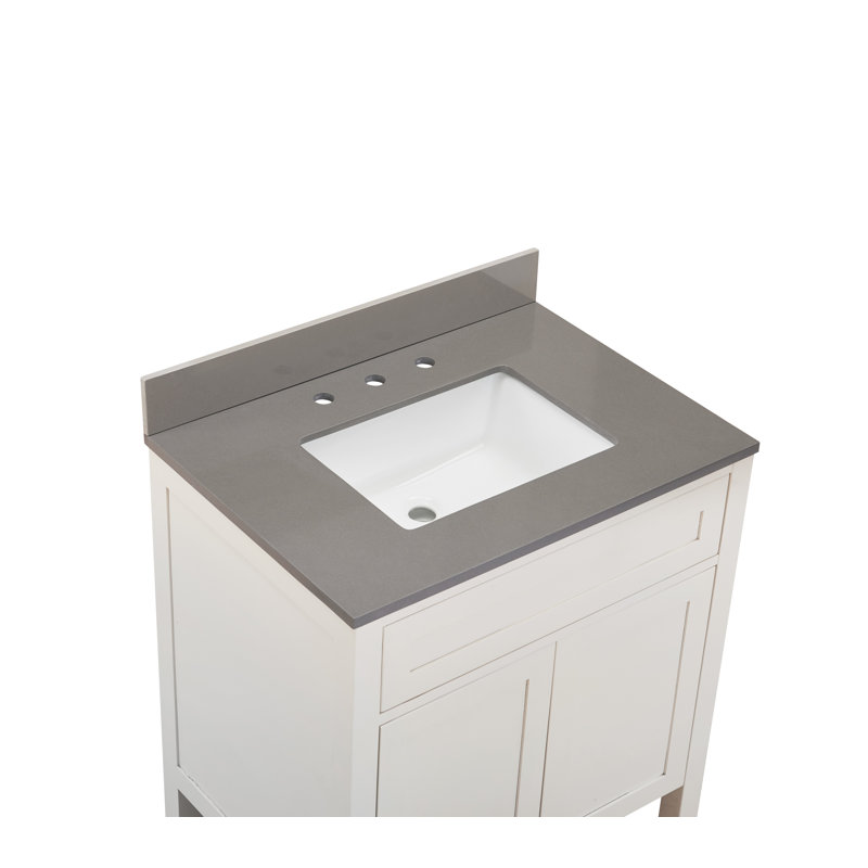 Comptoir de meuble-lavabo 31 "en béton gris avec lavabo Madrid