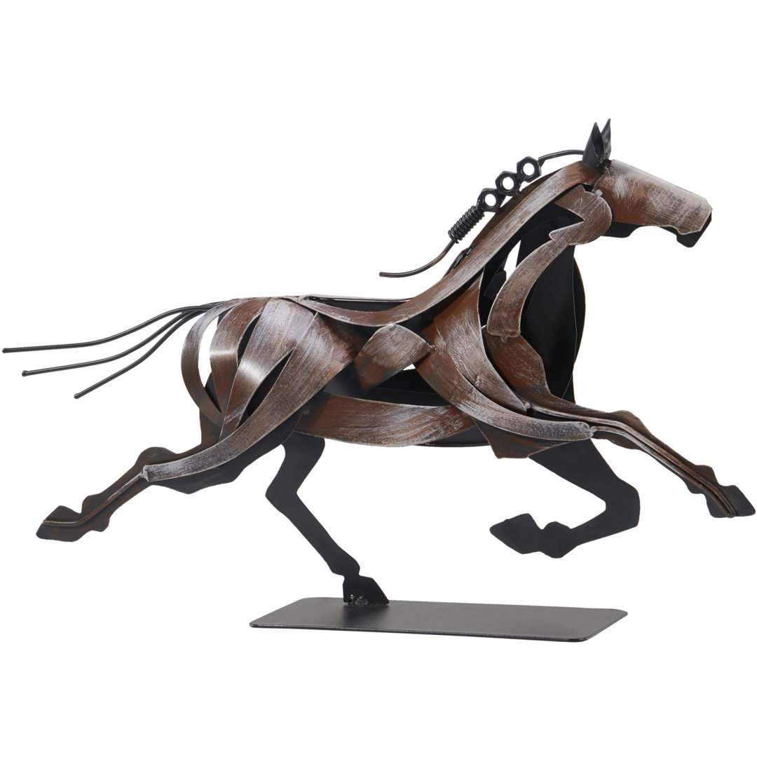 Loon Peak® Handmade Metal Horse Statue Sculpture Décor for Horse Lovers Gifts Loon Peak®