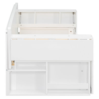 Storage Daybed With Pull Out Trundle Sofa Bed, Convertible Desk And Side Tables by Hokku Designs