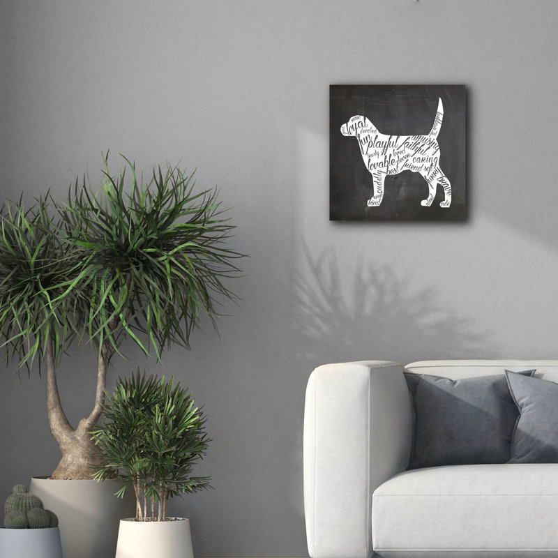 «Dog» par Erin Clark, art mural sur toile, H 18 po x l 18 po x P 0,75 po