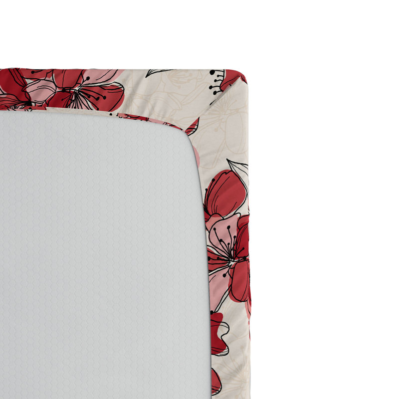 Microfiber Floral Fitted Sheet, Full Fitted Sheet